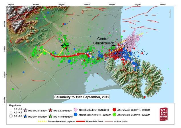 INTRODUCTION The Canterbury region of South Island, New Zealand has, since September 2010, been subjected to a number of large and damaging earthquakes. The events of note are listed in Table 1.