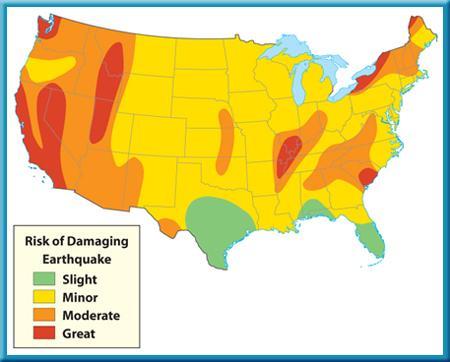 People and Earthquakes Earthquake Safety This map shows where earthquakes are most likely to