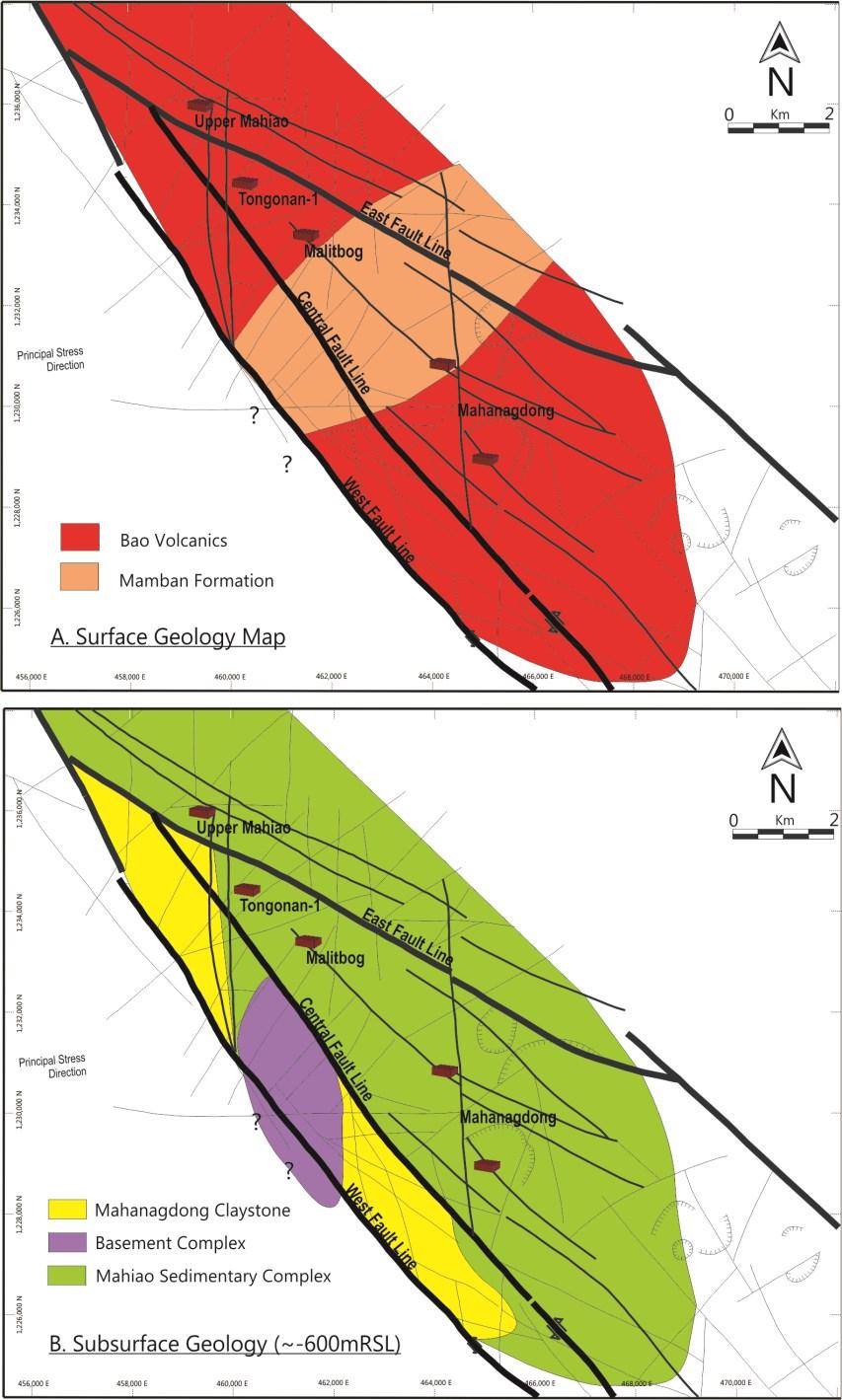 3. SUBSURFACE LITHOGICAL PERMEABILITY All the geothermal wells at Tongonan and Mahanagdong produce from the lower section of Mamban Formation (MF) and within the sedimentary breccia of the Mahiao