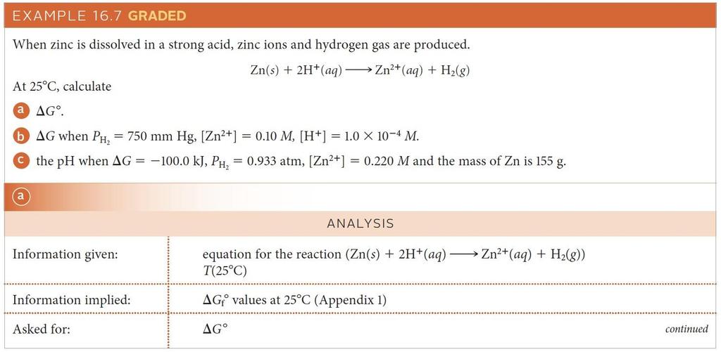 Recall the Reaction Quotient For the reaction Zn (s) + 2H +