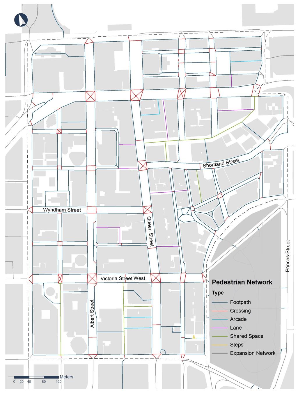 Figure 10: Walking network within the study area Source: Authors estimates Relationship between