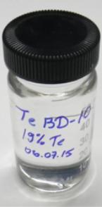 Loading 130 Te in LAB Successfully loaded nat. Te in LAB using Tellurium-butanediol complex (TeBD) First phase 0.5% nat. Te 1300 kg of 130 Te will be deployed into liq.
