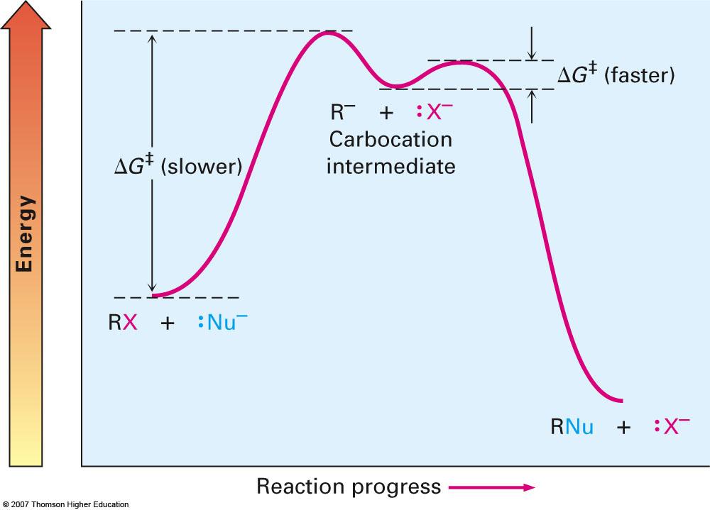 S N 1 Energy Diagram R = k[rx] What is missing from the rate law?