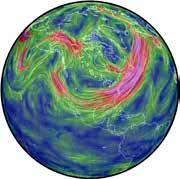 by the Coriolis force into westerly jet streams in the