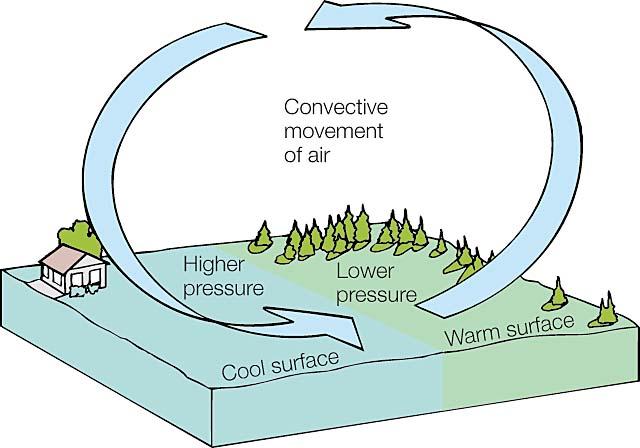 A model of the relationships between differential heating, the movement of air, and pressure difference in a convective cell.