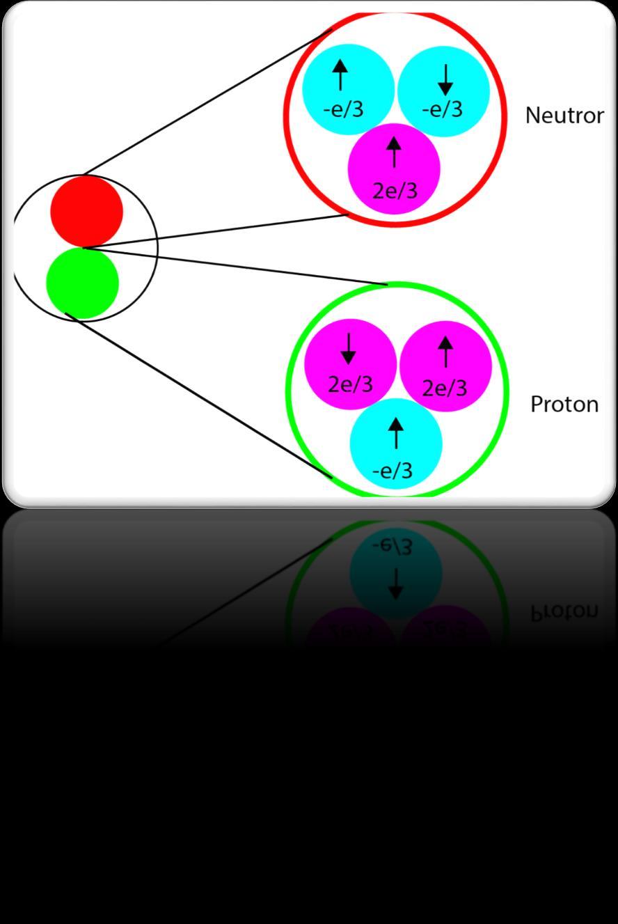 3 The neutron has 2 quarks with a -e/3 charge and one quark with a +2e/3 charge resulting in a total charge of 0.