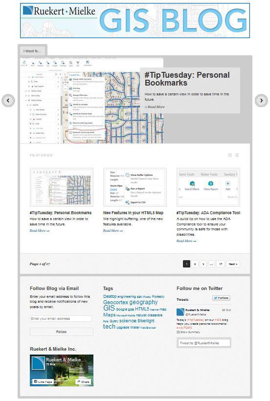 GIS BLOG Our GIS blog allows our clients to get the most out of their GIS application. We offer tips, tricks, and tools so that users can learn on their own time, from the comfort of their computer.