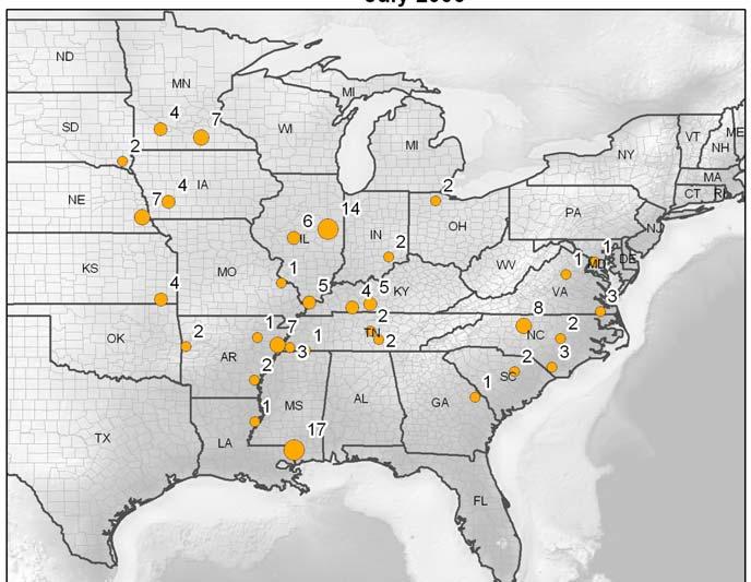 USDA Rust Positive Counties & Syngenta Spore Trap