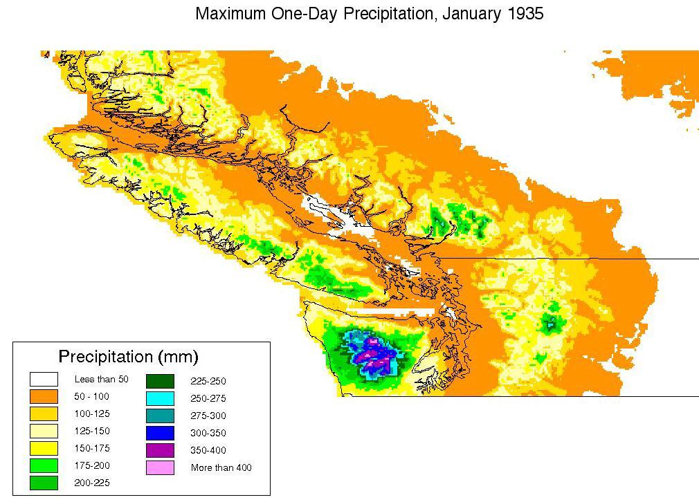 PMP Procedure 4) Create a GIS coverage representing the percentage of 100-year precipitation using the station data above; 5) Create isohyetal maps of maximum 24-hour precipitation for each selected
