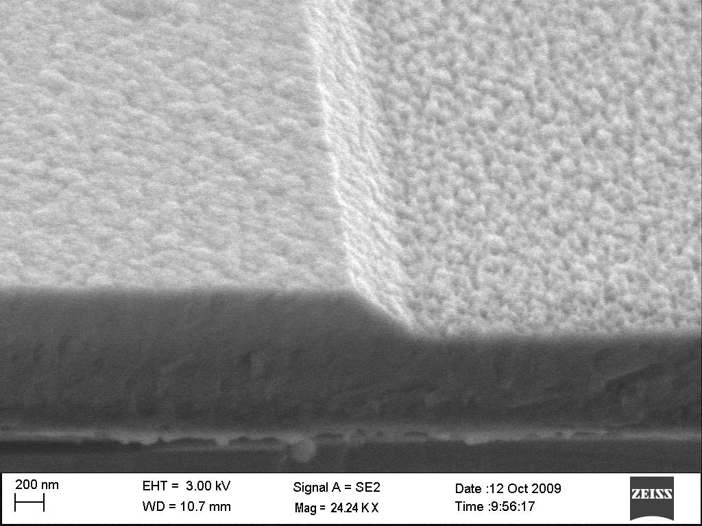 109 Figure A.2: SEM image of the etch profile on SiO 2 after 120 C, 3 min bake to flow the resist.