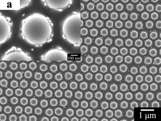 the hydrophobic property of the PDMS, the [Ag(NH 3 ) 2 ] + ions are likely to concentrate at the part of the microspheres left outside, which results in a higher unsymmetrical coating density of Ag