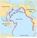 The Ring of Fire The Ring of Fire is a ringshaped region surrounding the Pacific Plate. contains active subduction zones throughout the region.