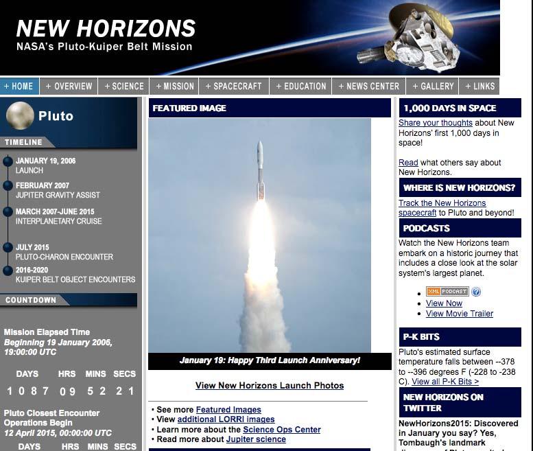 New Horizons Web Site