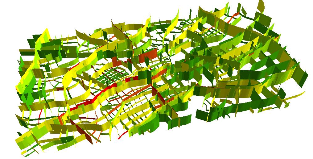 3D visualization by Using Extrusion Graph Using the data from the traffic congestion visualization on the road network.