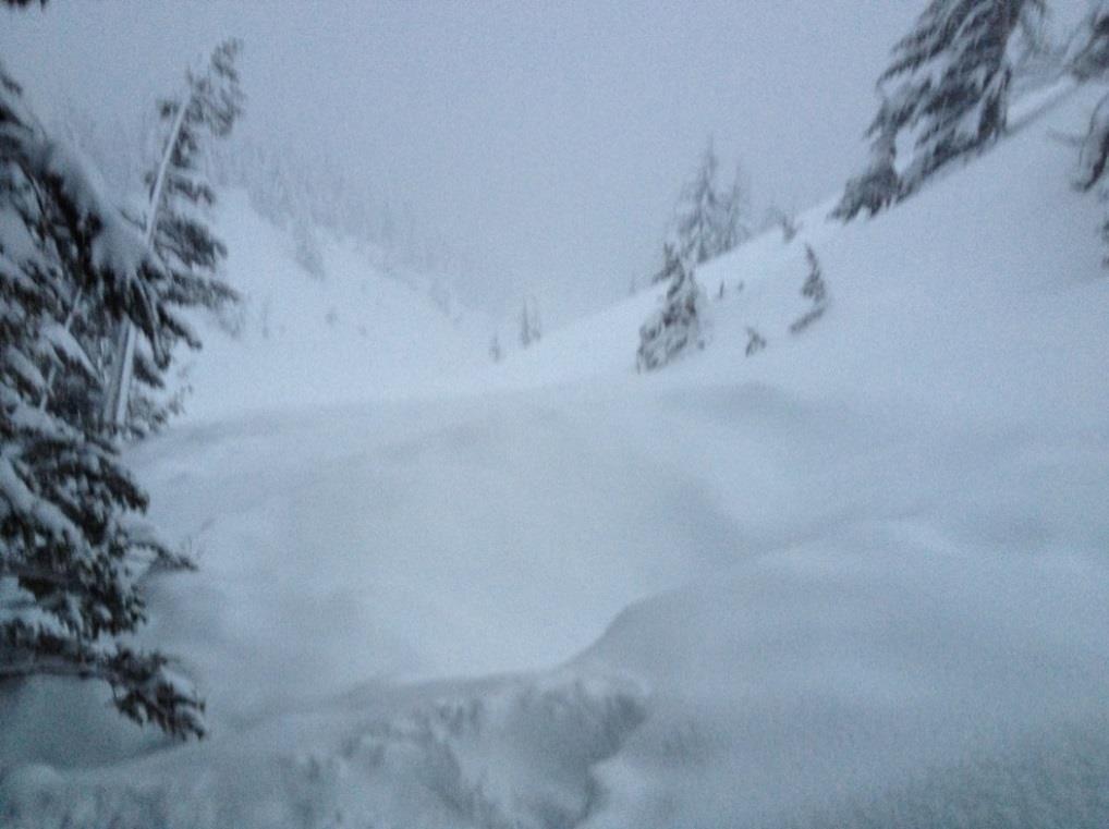 accident at Red Mountain, WA. Two subjects from a group of 13 snowshoers, were reported missing after an avalanche that occurred about an hour before.
