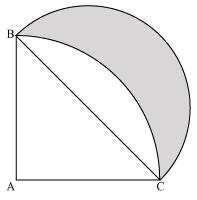 As ABC is a quadrant of the circle, BAC will be of measure 90º.