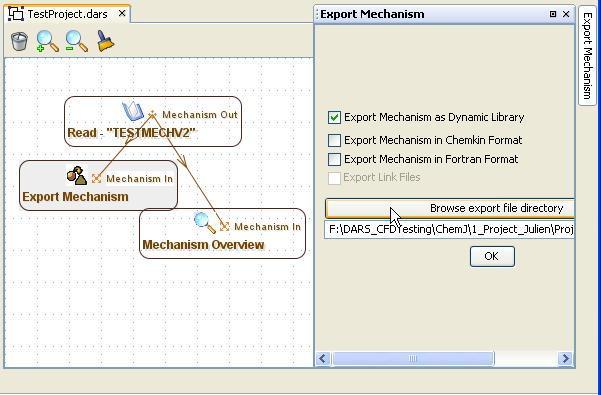 Exporting mechanism using DARS Basic Mechanisms can be exported in several different formats, for instance: CHEMKIN TM format Fortran 95