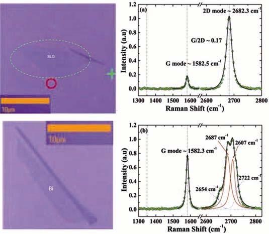 Raman spectroscopy of graphene on different substrates 581 and bilayer graphenes (Casiraghi et al 2007).