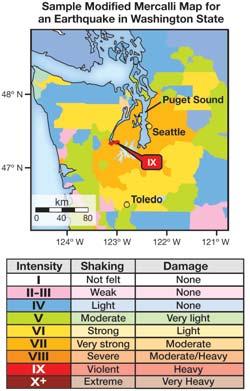 Chapter 20 EARTHQUAKES AND VOLCANOES Measuring earthquake damage The Modified Mercalli scale has 12 descriptive categories.