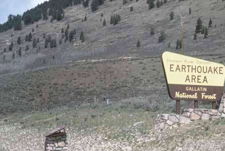 Damage caused by the 1959 Hebgen Lake, Montana earthquake Fault scarps still visible Earthquake destruction Tsunamis, or seismic sea waves Destructive waves that are