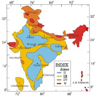 Seismic Zonation Map of India as per IS 1893: 2002,