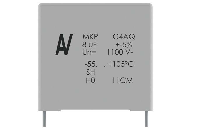 C4AQ, Radial, 2 or 4 Leads, 500 -,500 VDC, for DC Link (Automotive Grade) Marking Manufacturer s Logo Self-Healing Dielectric Date Code Dielectric Type, Series Capacitance, Tolerance Rated Voltage