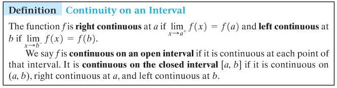 Continuity on an Interval Example. 1.