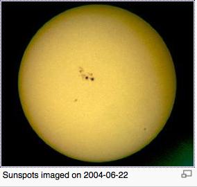 dimming Sunspots are cold spots (dimming the Sun), but they are accompanied by bright regions called facula. The net effect would be a brightening.