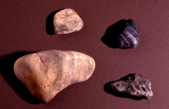 For example, some stones are dark-colored volcanic rocks, (Figure 6, Left) some are light-colored volcanic rocks, (Figure 6, Right) some are volcanic