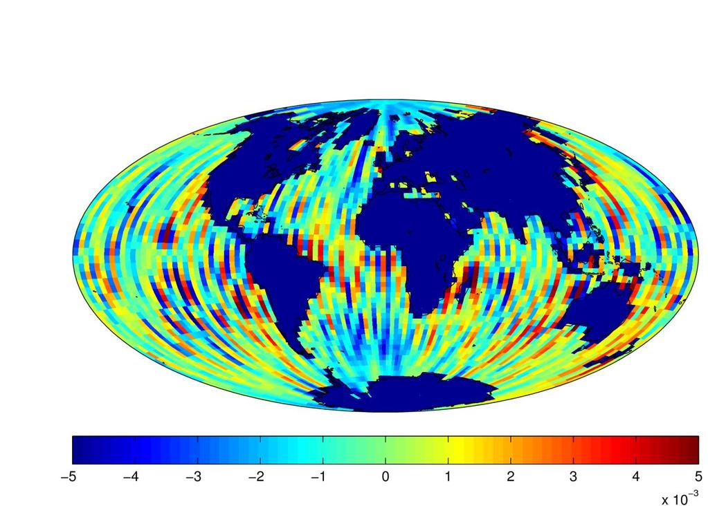 Noise assessment weighted standard deviation (wstd) over the oceans are computed to estimate the noise of the monthly solutions in a simple way Geoid heights