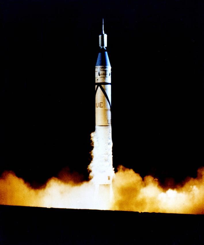 This photo shows the launch of Explorer 1 from Cape Canaveral, Fla., on Jan. 31, 1958.