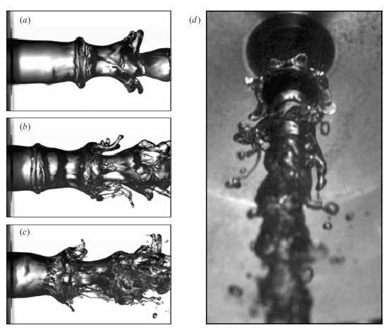 Liquid jet with co-axial air -- Cones form.