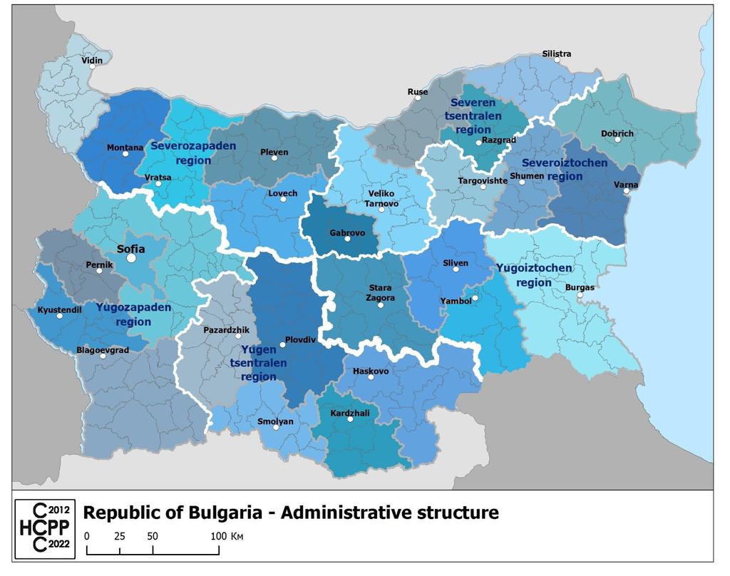 Administrative structure Population - 7 153 784 (NSI, 2015) 6 NUTS2 regions, 28
