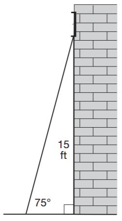 15. In the diagram below, a window of a house is 15 feet above the ground.