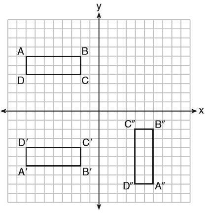 5. A sequence of transformations maps rectangle ABCD onto rectangle A B C D, as shown in the diagram below. Which sequence of transformations maps ABCD onto A B C D and then maps A B C D onto A B C D?
