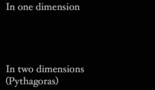 Distance in Flat Space In one dimension ds 2 = dx 2 dx