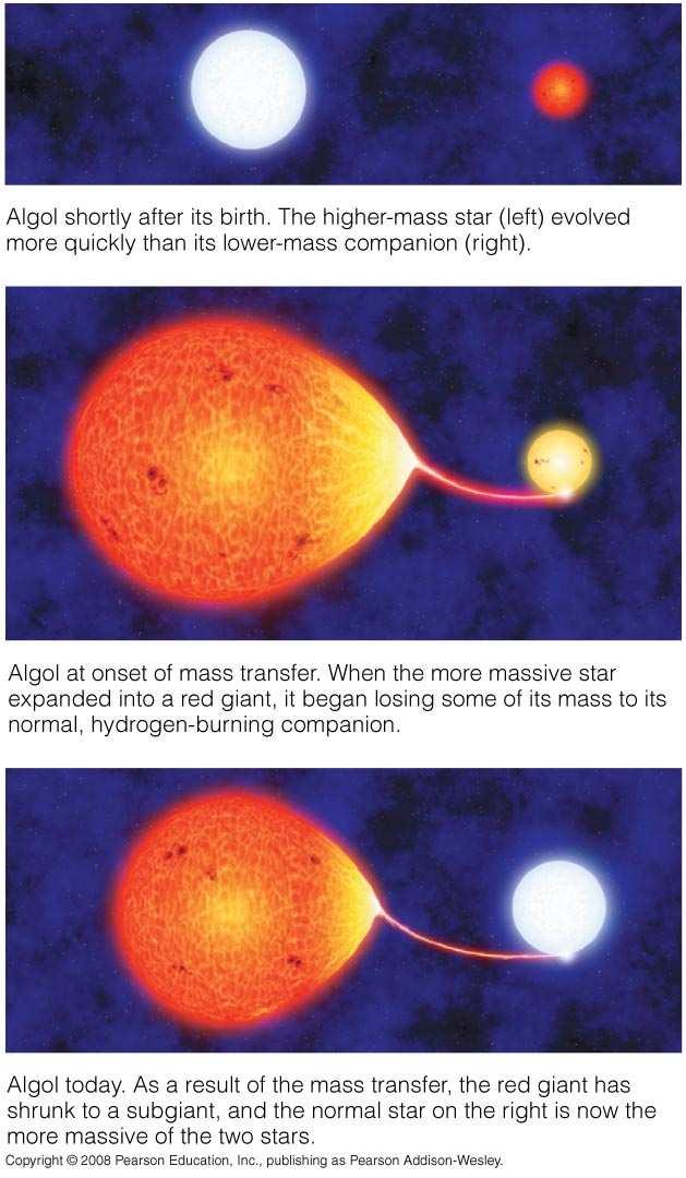 (review) Low-mass star gains mass from its companion Eventually the mass-losing star will become a white