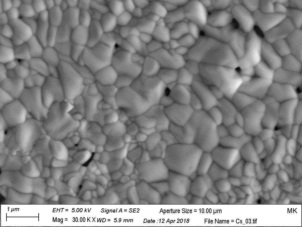 A) B) Figure S1: A) SEM image of a CsPbBr 3 sample prepared following the same procedure described in the