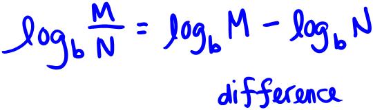 THE QUOTIENT RULE Let,, and be positive real numbers