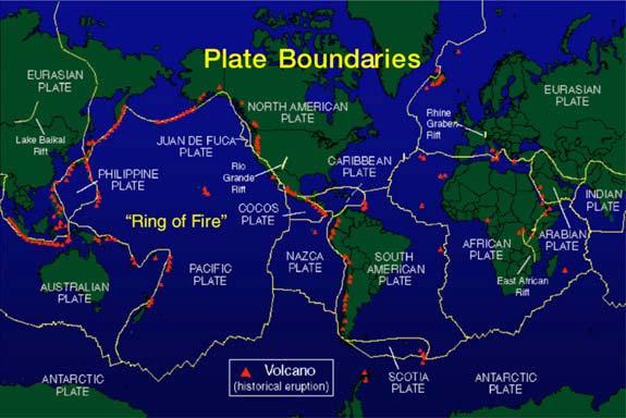 Plate Tectonics Earth's crust is broken into huge plates that move apart or push together at about the