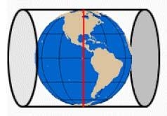 Transverse Mercator Projection You are likely less familiar with the transverse Mercator projection,