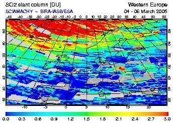 TEMIS PROMOTE SACS SO2 -- old background correction ozone field SO2 -- new background correction The top-left image shows the three-day composite of the SO2 slant column