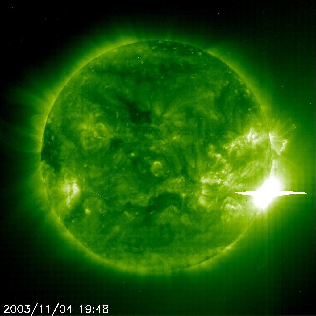 Solar flares A few minute brightening above the solar surface in an active region. Mainly observed at UV, X-ray and gamma radiation wavelengths.