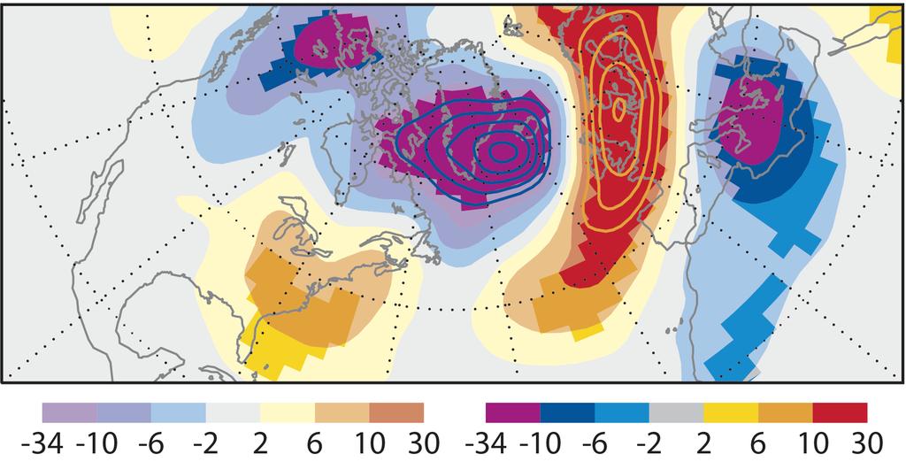 Verifying conditions composited over many bust forecasts 500 hpa geopotential height (Z500) anomaly Rodwell et al, 2013, BAMS Rex-type block Unit = m Bold colours =