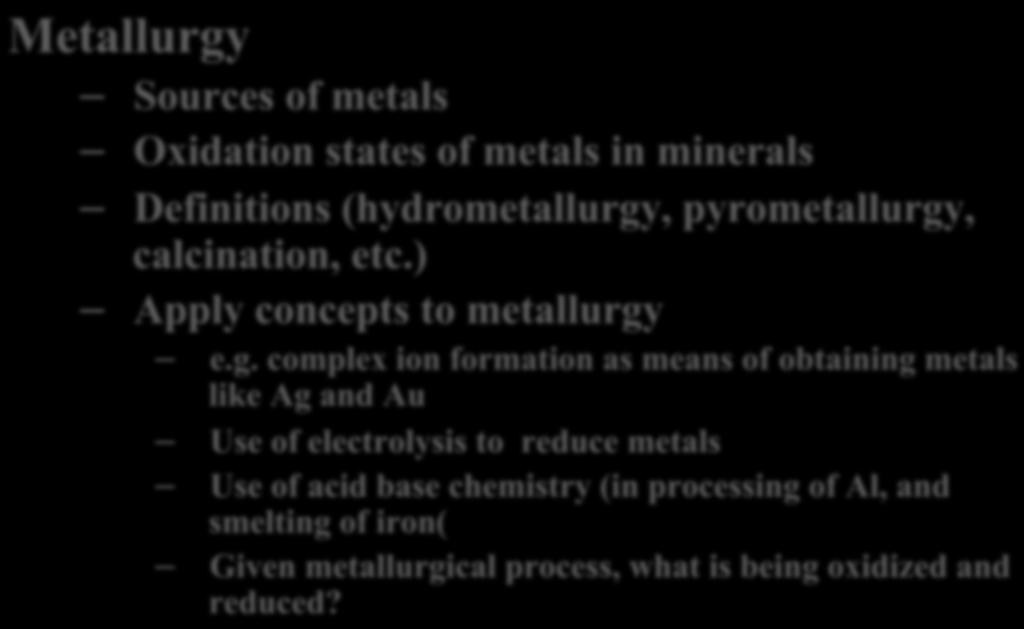 Definitions (hydrometallurgy