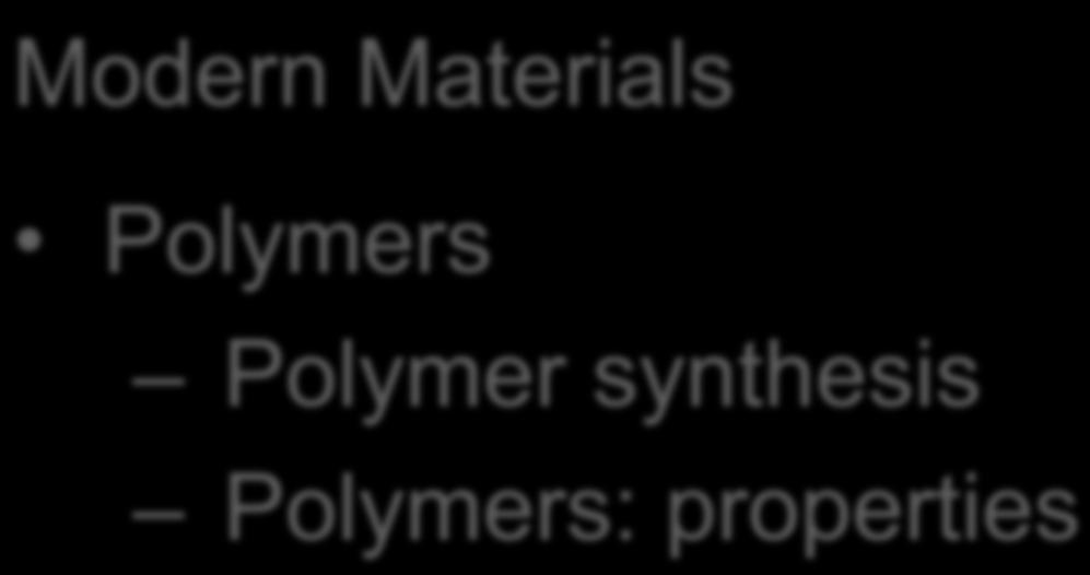 Modern Materials Polymers