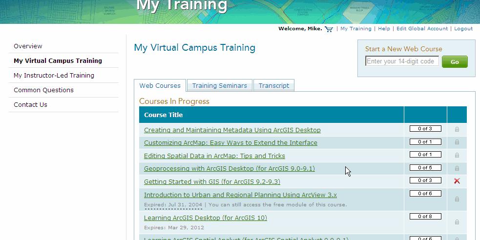 Future Directions for Training Esri Online Courses Software included 20-30 hours training targeting basic GIS skills needed to leverage both local, state, and