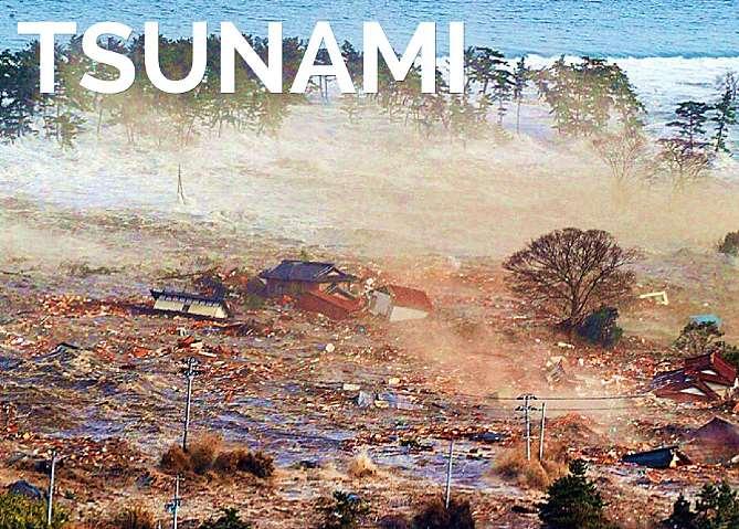 A tsunami is a series of ocean waves caused by an underwater earthquake, landslide, or volcanic eruption. These waves can reach heights of over 100 ft.
