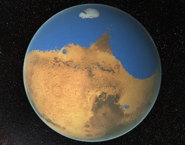 Mars has lost an Arctic Ocean's worth of water (March 2015) http://www.cbsnews.