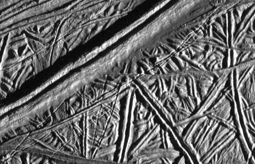 Ridges (Galileo image) Long linear features usually a kilometer wide, a